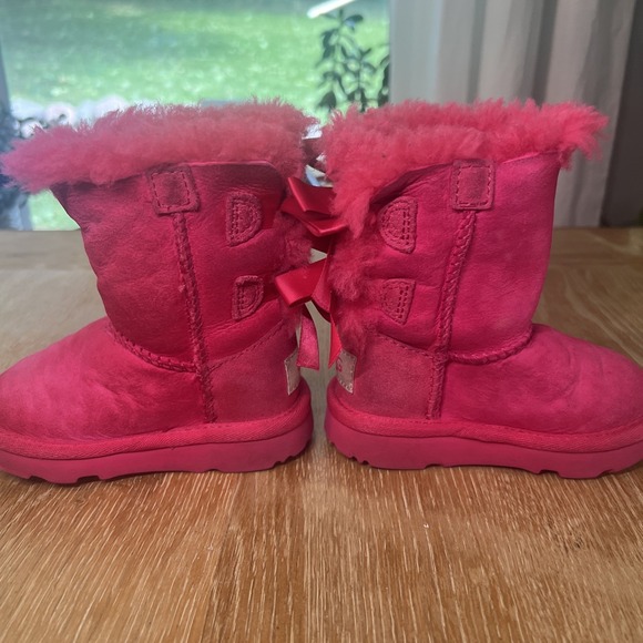 UGG Toddler Sz 6 Pink Bailey Bow Boots Booties - Picture 7 of 8